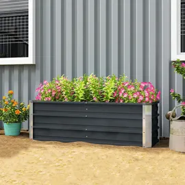 Outsunny Hochbeet 125 x 47 x 40 cm Kohlegrau