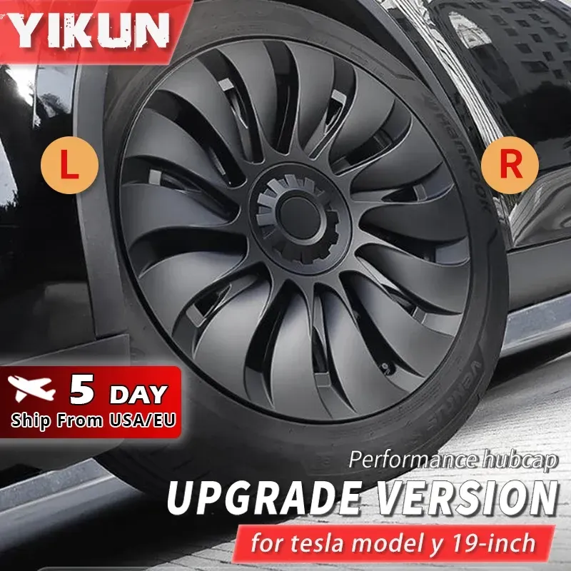 4PCS Radkappe Leistung Automobil Ersatz Radkappe Vollrand Abdeckung Zubehör für Tesla Modell Y 19 Zoll Radkappen 2018-2024