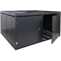 MCW 4er-Fahrradgarage, Fahrradbox, abschließbar, verzinkter Stahl, 126x220x210cm, Anthrazit
