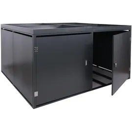 MCW 4er-Fahrradgarage, Fahrradbox, abschließbar, verzinkter Stahl, 126x220x210cm, Anthrazit