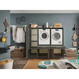 laundreezy Anthrazit, Holzwerkstoff, 2 Schubladen, 185x162x67.5 cm