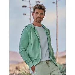 engbers Herren Sweatjacke mit Kapuze türkis regular uni Kapuze - L