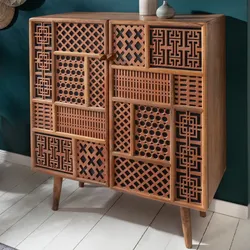 riess-ambiente Highboard MARRAKESCH 120cm natur, Massivholz