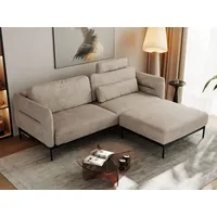 Ecksofa SALENTO L Struktur Beige - Beige