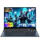 FUNYET 16-Zoll-PC Laptop, N150 Prozessor Notebook (bis zu 3,4 GHz), Win 11 Laptop, 16GB RAM 512 GB SSD, 1920 x 1200 FHD Laptops, Computer mit beleuchteter Tastatur, 6000 mAh Batterie,WiFi 5,BT 5.0