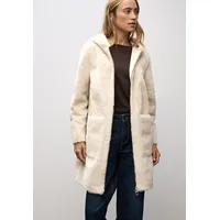 STREET ONE Fake Fur Mantel mit Kapuze pastel sand