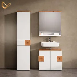 livinity® Tanaro Badschrank 40 x 184,2 x 37 cm Weiß
