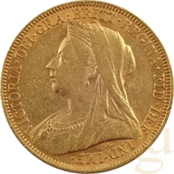 1/2 Pfund Goldmünze Sovereign Victoria Schleier
