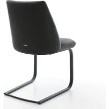DeLife Freischwinger Elso-Flex Echt-Leder Schwarz Freischwinger flach Schwarz Taschenfederkern - Schwarz