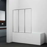 Marwell Moon 120 x 130 x 5 cm - 3-teilig und faltbar Duschabtrennung für Badewanne aus Kunststoff hochwertigem weißem Rahmen