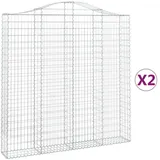 vidaXL Gabionen mit Hochbogen 200 x 30 x 200/220 cm