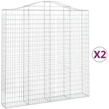 vidaXL Gabionen mit Hochbogen 200 x 30 x 200/220 cm