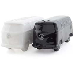 VW Collection by BRISA Salz- / Pfefferstreuer Volkswagen Salz- & Pfefferstreuer aus Keramik, im T1 Bulli Bus Design 2-teilig Classic Bus in Weiß & Schwarz schwarz|weiß