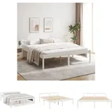 The Living Store Seniorenbett Weiß 200x200 Cm Massivholz Kiefer -  Betten & Bettgestelle