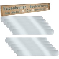 V2Aox Rasenkante Rasenkante 10 m 100x14 cm Beeteinfassung Beetumrandung Mähkante Metall