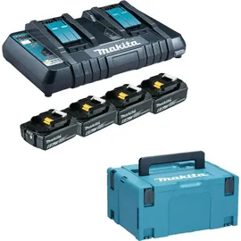 Makita Power Source Kit 18 V Li-Ion 4 x 6,0 Ah + DC18RD Ladegerät + Makpac 198091-4