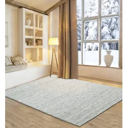 Wollteppich HOME AFFAIRE "Pirker", beige (naturgrau), B:90cm H:12mm L:160cm, Schurwolle, Teppiche, Wendeteppich, meliert, reine Wolle, handgewebt, Scandi, Wohnzimmer