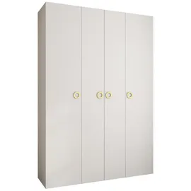 abiks möbel Drehtürenschrank COMO 170 x 245,5 x 50 cm Weiß/Gold