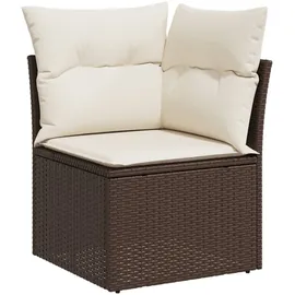 vidaXL 4-tlg. Garten-Sofagarnitur mit Kissen Braun Poly Rattan