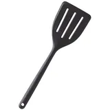 Mastrad - Silikon Pfannenwender – Schlitzspatel Küchenwender aus Premium Silikon – Hitzebeständig bis 250°C – Schonend für Antihaft – Einteiliges Design - Schwarz