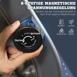 Homcom Liegeergometer mit LCD-Anzeige und 8 Stufen grau