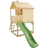 TP Toys Spielhaus mit Rutsche 137 cm x 306 cm x 230 cm Natur FSC®