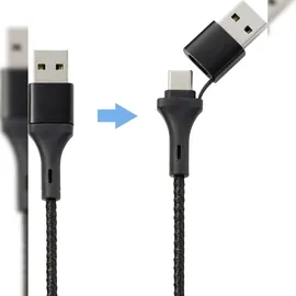 Renkforce USB-Ladekabel USB 2.0 USB-A Stecker, USB-C® Stecker, USB-Micro-B Stecker, Apple Lightning Stecker, USB-C® Stecker 3.00m