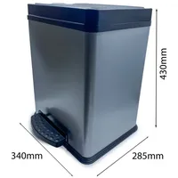 Landshop24 Treteimer | Mülleimer | | Metall Silber-schwarz Abfallbox