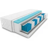9 Zonen Matratze MED+ Memory Visco 90 x 190 x 19 cm Taschenfederkern | Rollmatratze mit waschbarem Bezug | H3