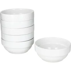 TOMMY 6er Set Schale 14,2cm stapelbar weiß Porzellan