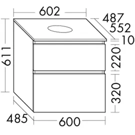 Burgbad Lin20 Waschtischunterschrank 60,2 x 48,7 x 66,1 cm Eiche Dekor Urban
