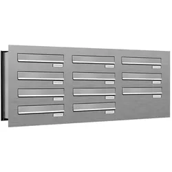 AL Briefkastensysteme 11 Fach Premium Edelstahl Durchwurf Briefkasten Anlage für Post A4, robust, wetterfest, Artikelnummer: 132V11DV3