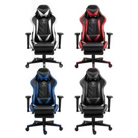 Trisens Gaming Stuhl Kunstleder Schwarz/Blau