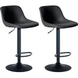 CLP 2er Set Barhocker Loft Mit 2 Tresenhockern I Stühle Mit Rückenlehne, 360° Grad Drehbar Und Höhenverstellbar I Für Küche Und Theke