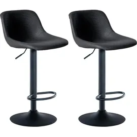 CLP 2er Set Barhocker Loft Mit 2 Tresenhockern I Stühle Mit Rückenlehne, 360° Grad Drehbar Und Höhenverstellbar I Für Küche Und Theke