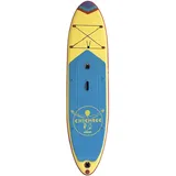 Happy People Chiemsee - SUP-Set inkl. Board, Paddel, Pumpe, Leash & Rucksack (gelb/blau) Stand-Up Paddle