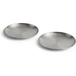 HAY Outdoor Market Speiseteller 2er Set Silber