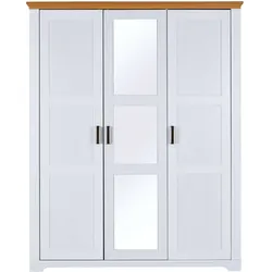 Inter Link Maluno Kleiderschrank Massivholz Kiefer Weiß/Oak Colori