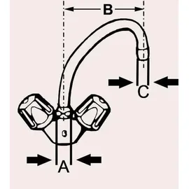 CORNAT Rohrauslauf Hu-Form verchromt 13 cm