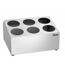 Bartscher Besteckbehälter BK60, Besteckbehälter mit 6 Bestecklöchern für den Self-Service Bereich, 1 Stück