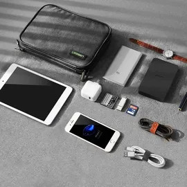UGREEN Etui / Aufbewahrungsbox für Festplatte HDD/SSD, Smartphone, Kabel und Zubehör, grau