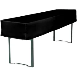 TexDeko Biertischhusse Tischdecke 3/8 Länge für Bierzelttisch Premium blickdicht waschbar 220x70x30cm (Schwarz)