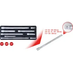 KS Tools 1/4 Zoll + 3/8 Zoll + 1/2 Zoll Verlängerungs-Satz, 9-tlg.