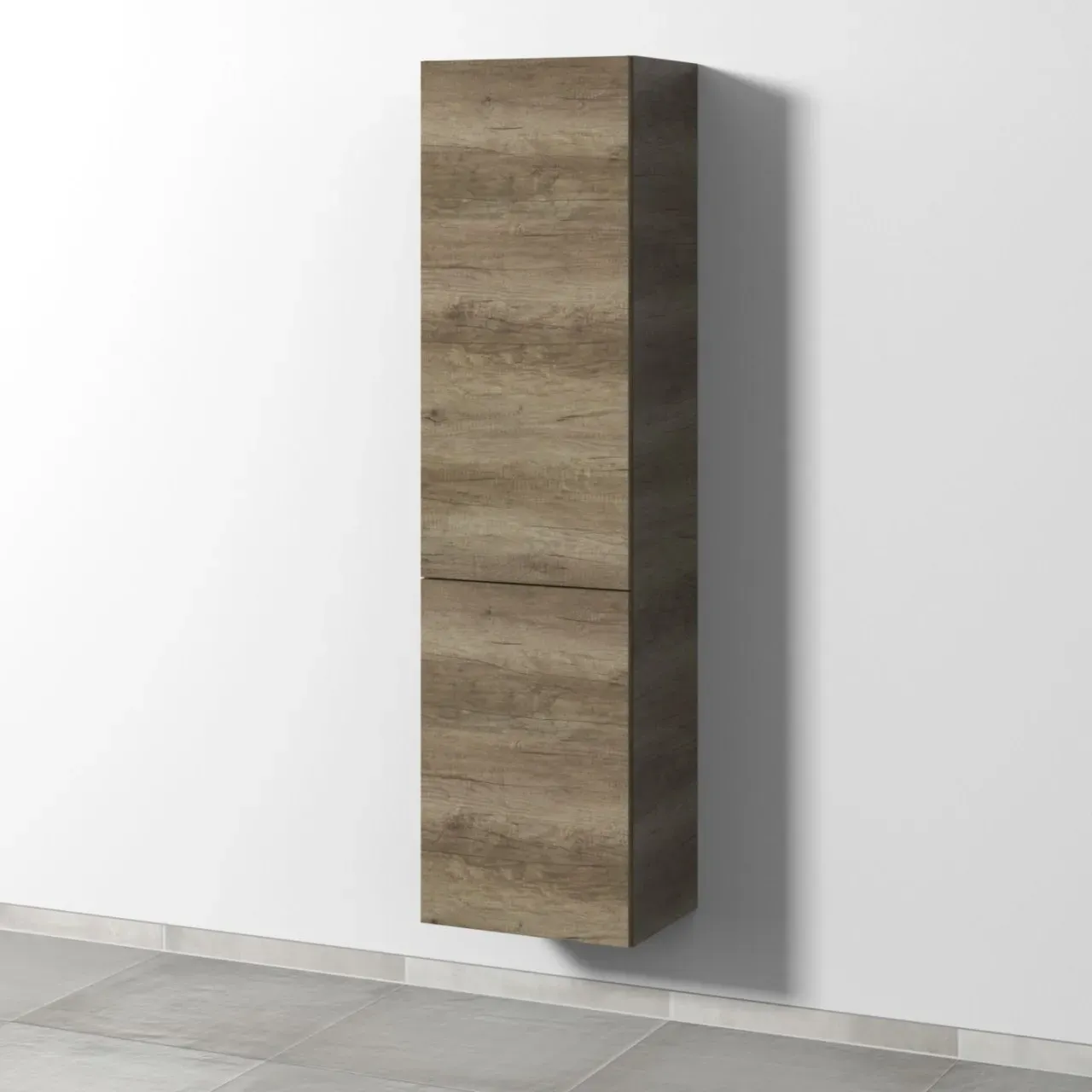 Sanipa 3way Stauraumschrank mit 1 Tür und 1 Wäschekorbklappe, Eiche-Nebraska SM18437