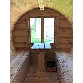 JV Möbel Fasssauna inkl. 3,6 kW Ofen + int. Steuerung