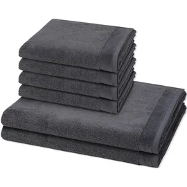 Möve Premium Handtuch-Set (6-teilig) Dark Grey Schwarz