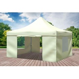 Faltpavillon Faltzelt Pavillon 4x4m Beige Gartenzelt Klappzelt Wasserdicht