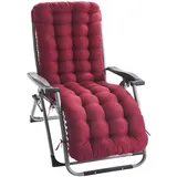 SDNAM Liegenauflage Auflage Gartenliege Hochlehner Auflage Schwungliege 8cm Extra Dicke Gartenstuhl Sitzauflagen mit Krawatte Auflagen für Deckchair Urlaub Innen Außen(#1,155x48x8cm)