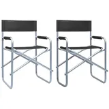 furnicato Gartenstuhl Regiestühle 2 Stk. Stahl Schwarz (1 St) schwarz