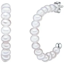 VALERO PEARLS Creolen VP757 Silber/Weiß unisize